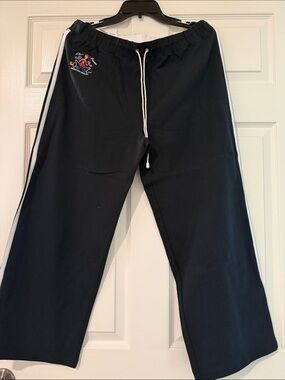 Princess Cruises Black Jogger Pants with White Side Stripes